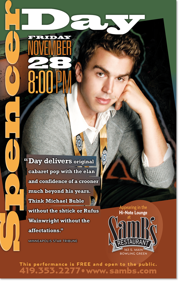 Posters promoting big names appearing at an intimate venue