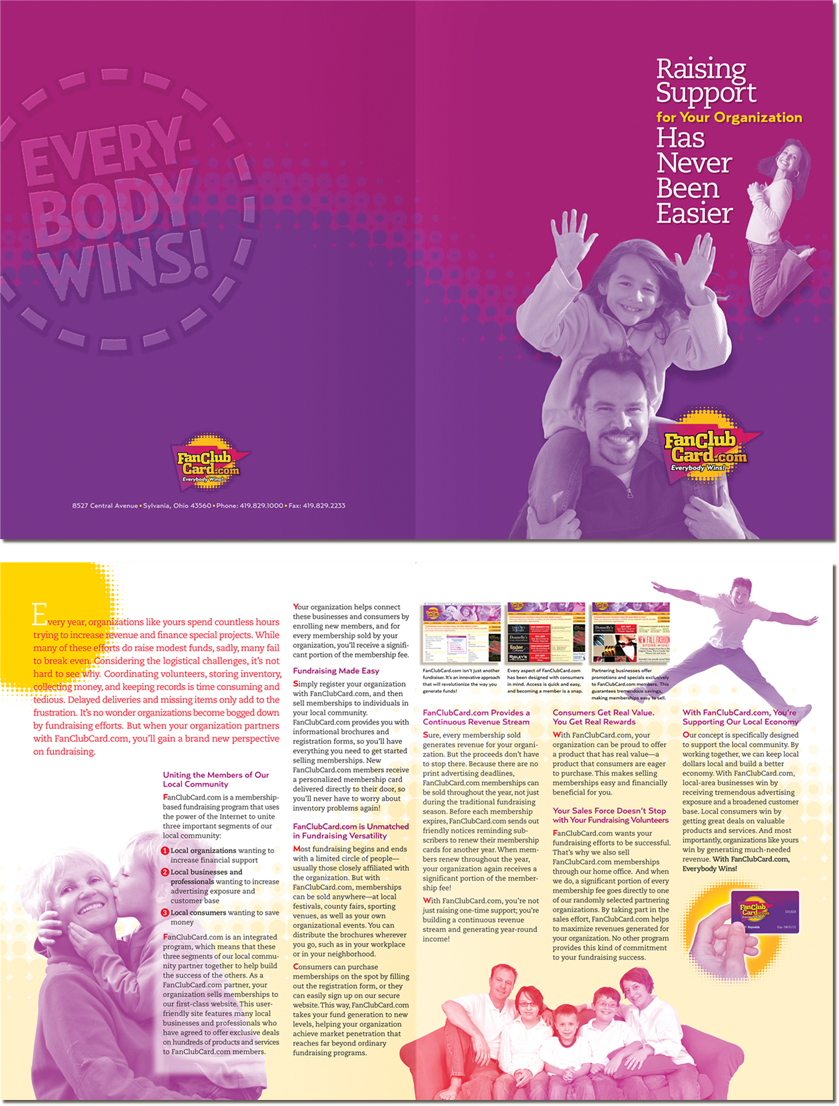 Brochure introducing consumer card program for school fundraising